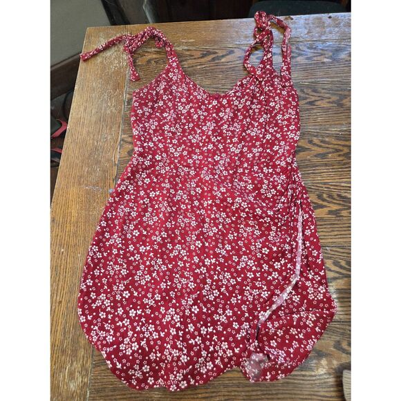 Reformation Yves Red Floral Mini Dress Size 12 - Picture 1 of 4